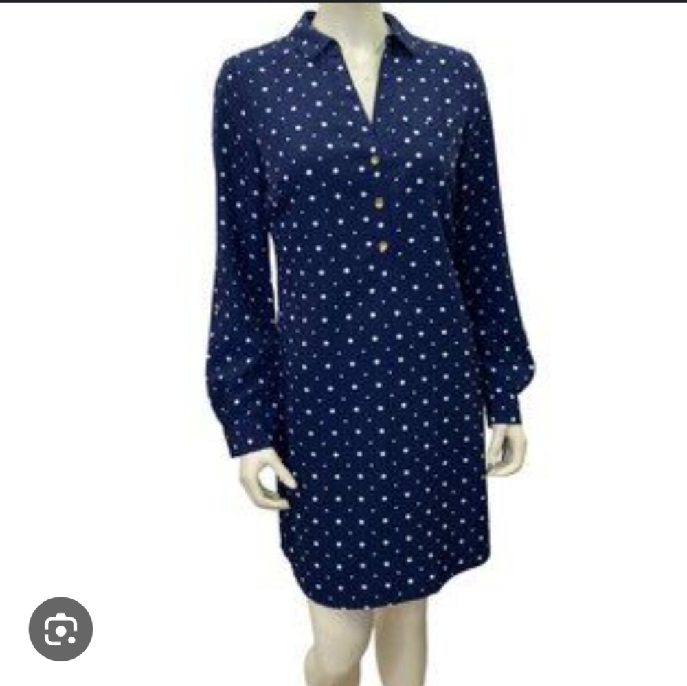 Navy Polka Dot Dress XS-S - Picture 2 of 11